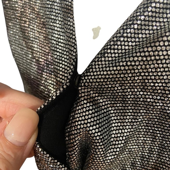Maison d' Amelie Paris Metallic Crossover Shimmer Blouse Size M Evening Party - Picture 10 of 13